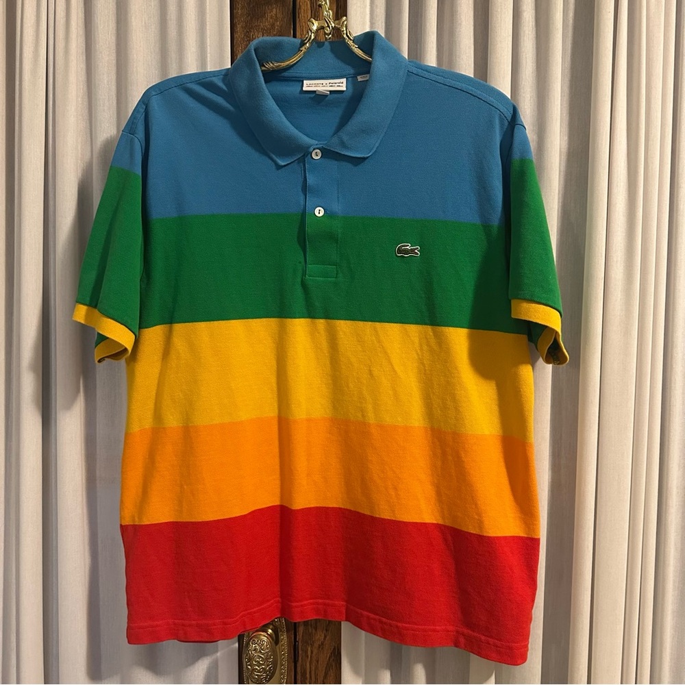 Lacoste x Polaroid Colour Striped Classic Fit Polo Shirt - Picture 12 of 13